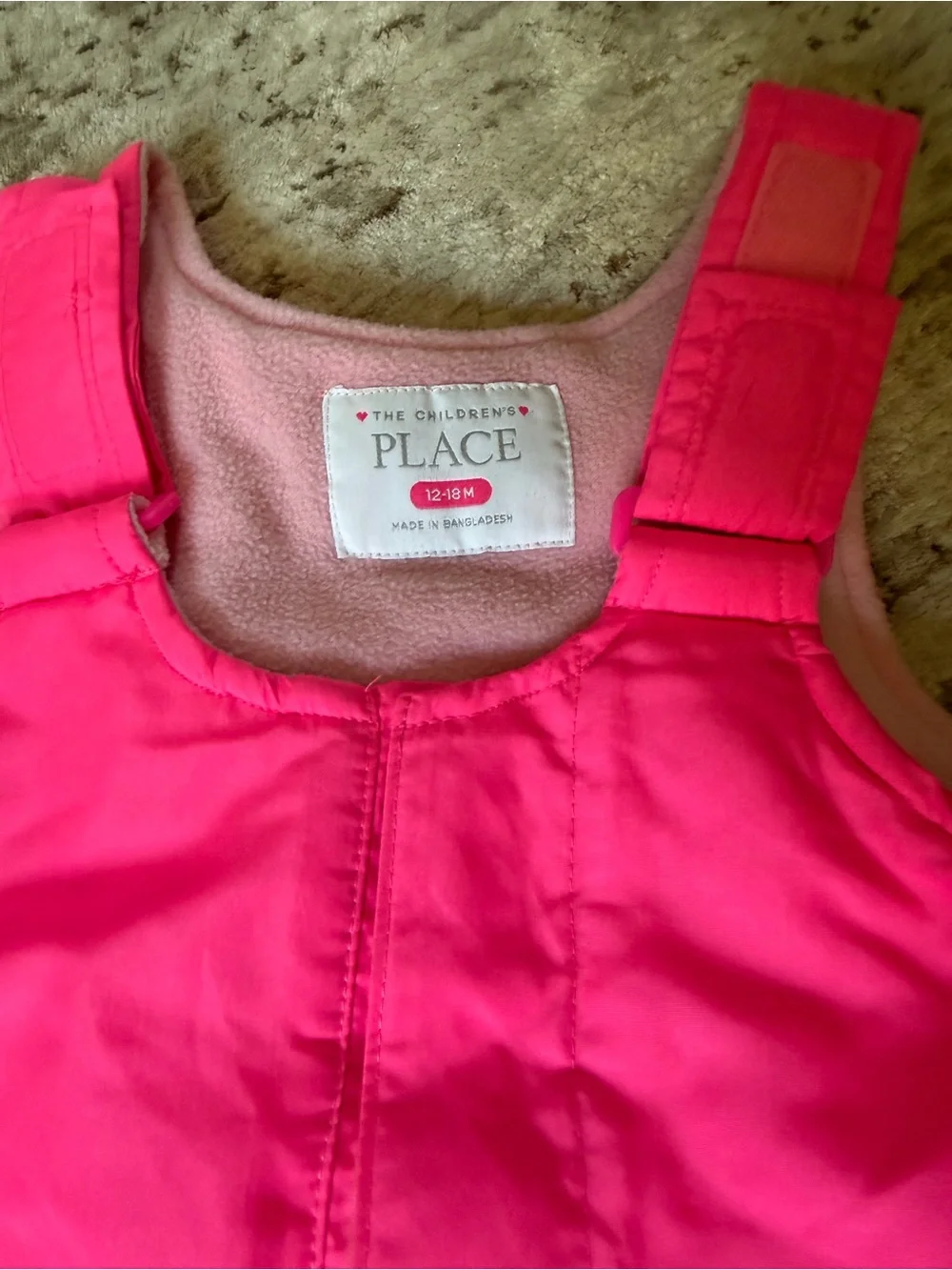 12-18 months - The Children's Place Bright Pink Insulated Snow Overalls